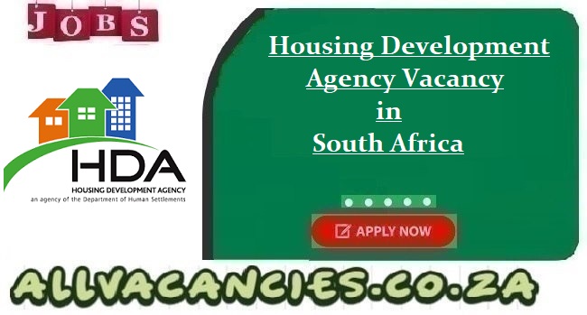 Housing Development Agency Vacancy